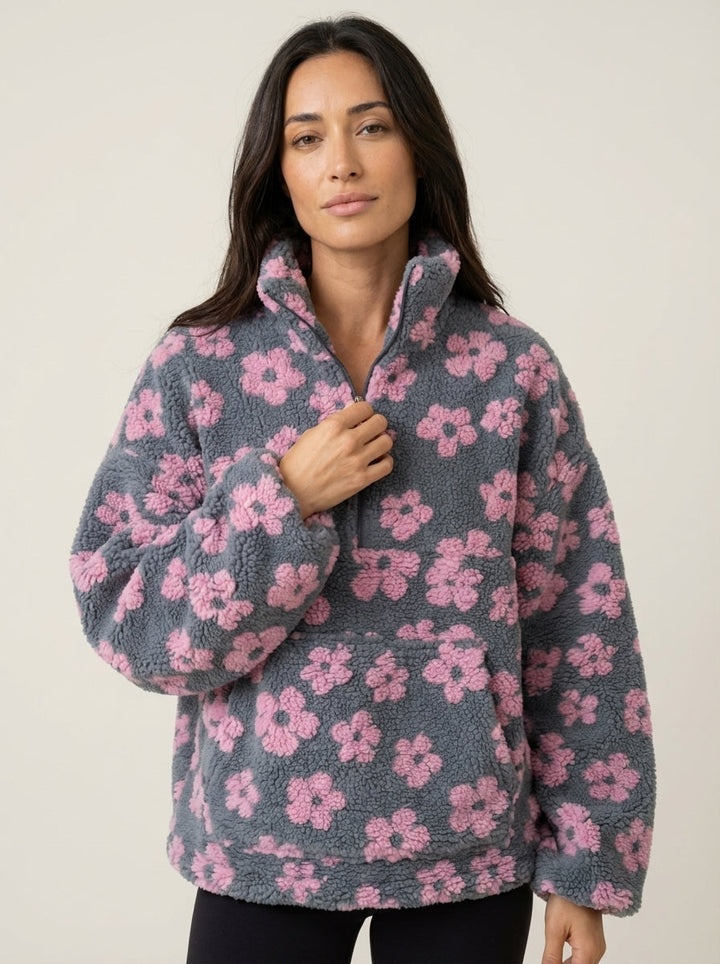 Daisy | Floral Sherpa Sweatshirt