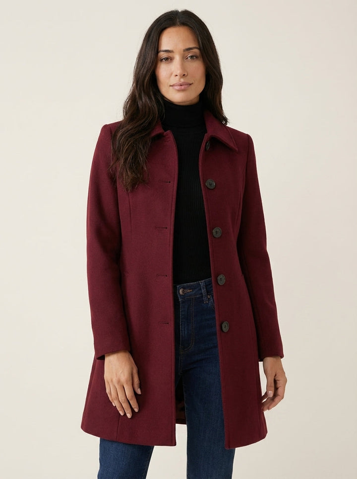 Helena | A-Line Winter Coat with Buttons
