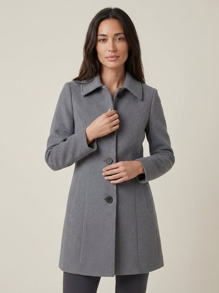Helena | A-Line Winter Coat with Buttons