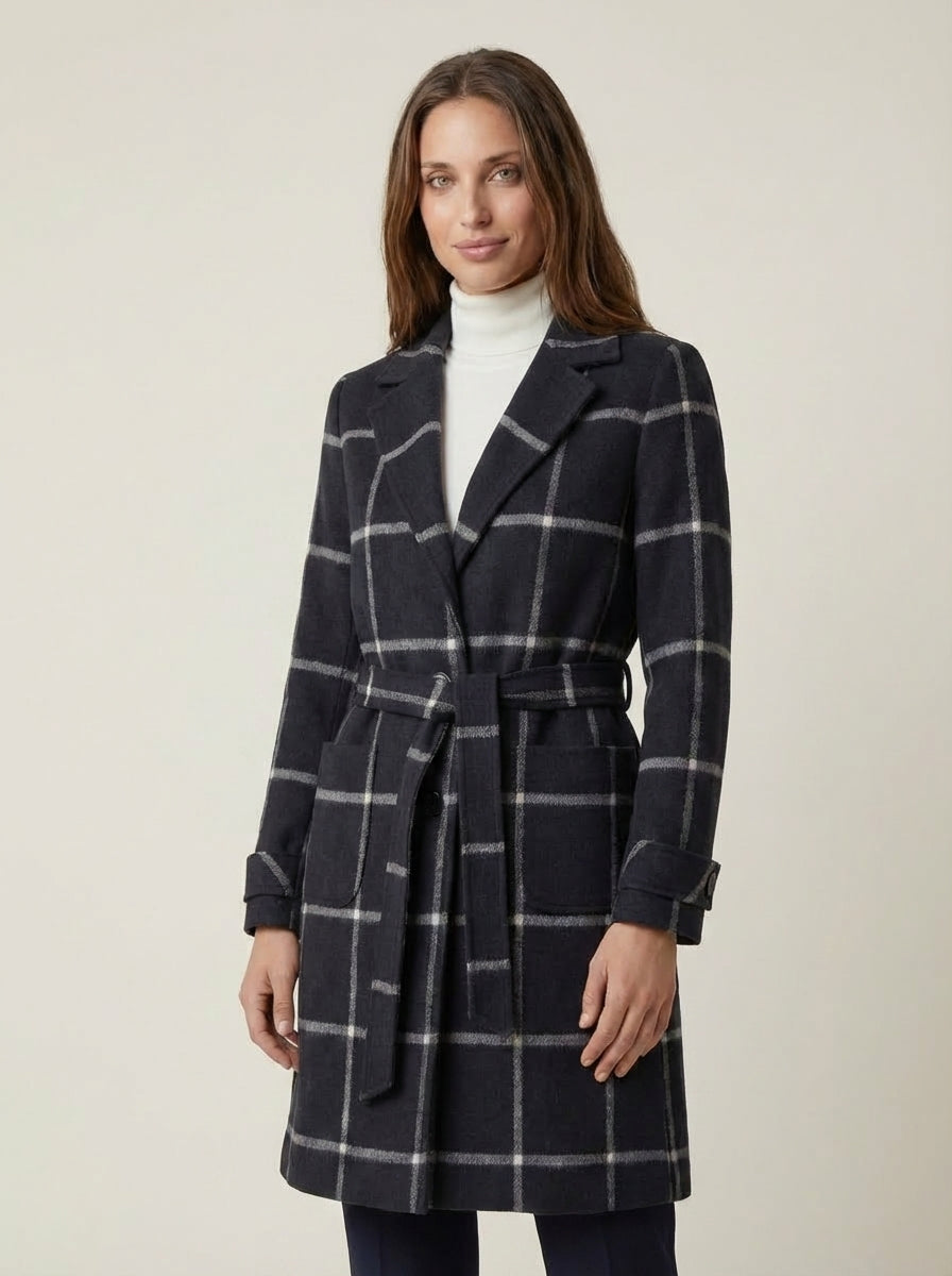 Valeria | Elegant Check Coat
