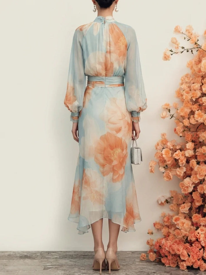 Ottavia | Roll-Neck Top and Floral Skirt Set