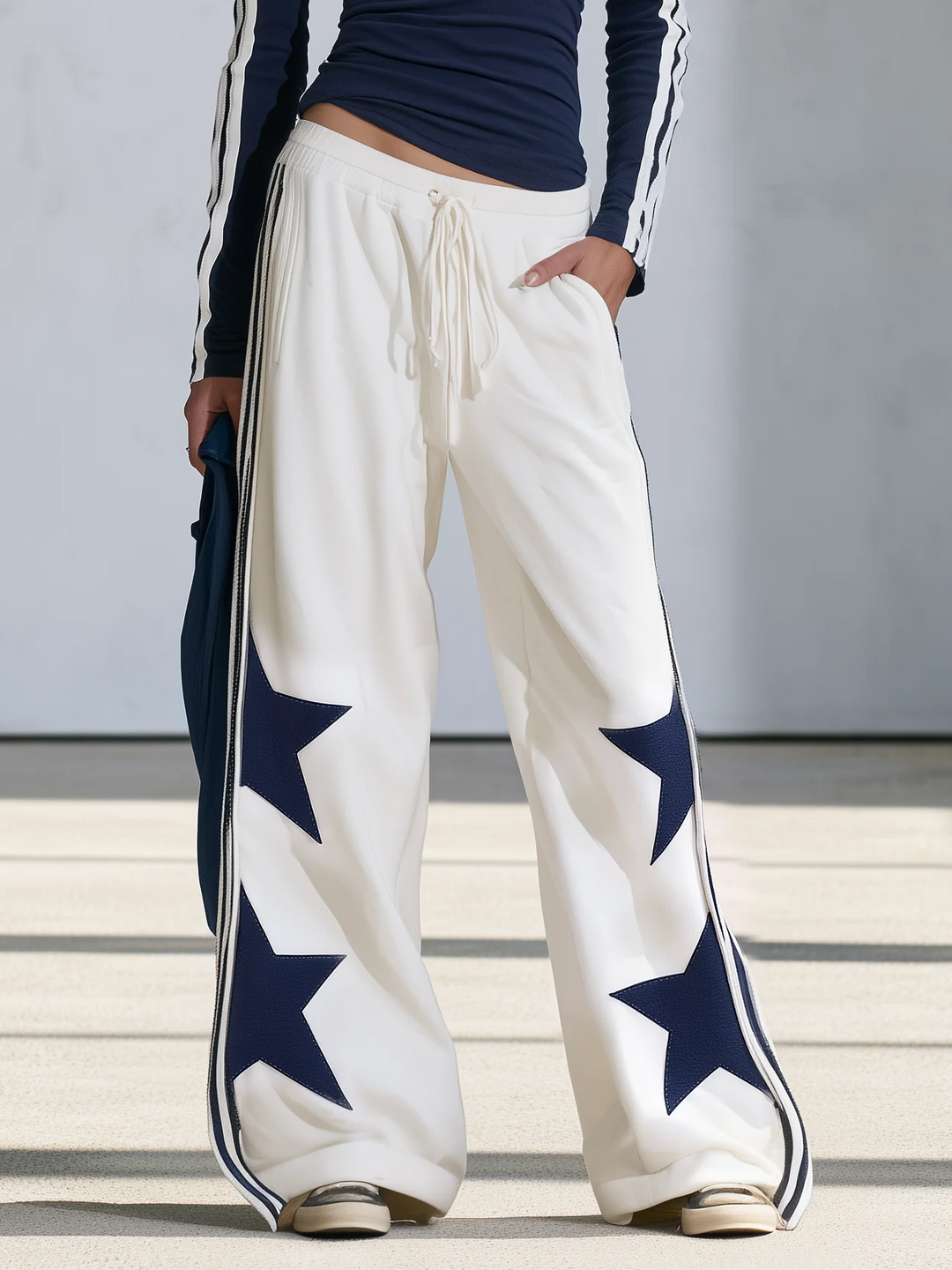 Carlotta | Star Print Top and Wide-Leg Trousers Set