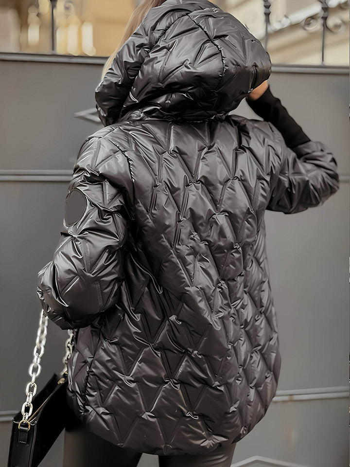 Eline | Glossy Quilted Hooded Jacket