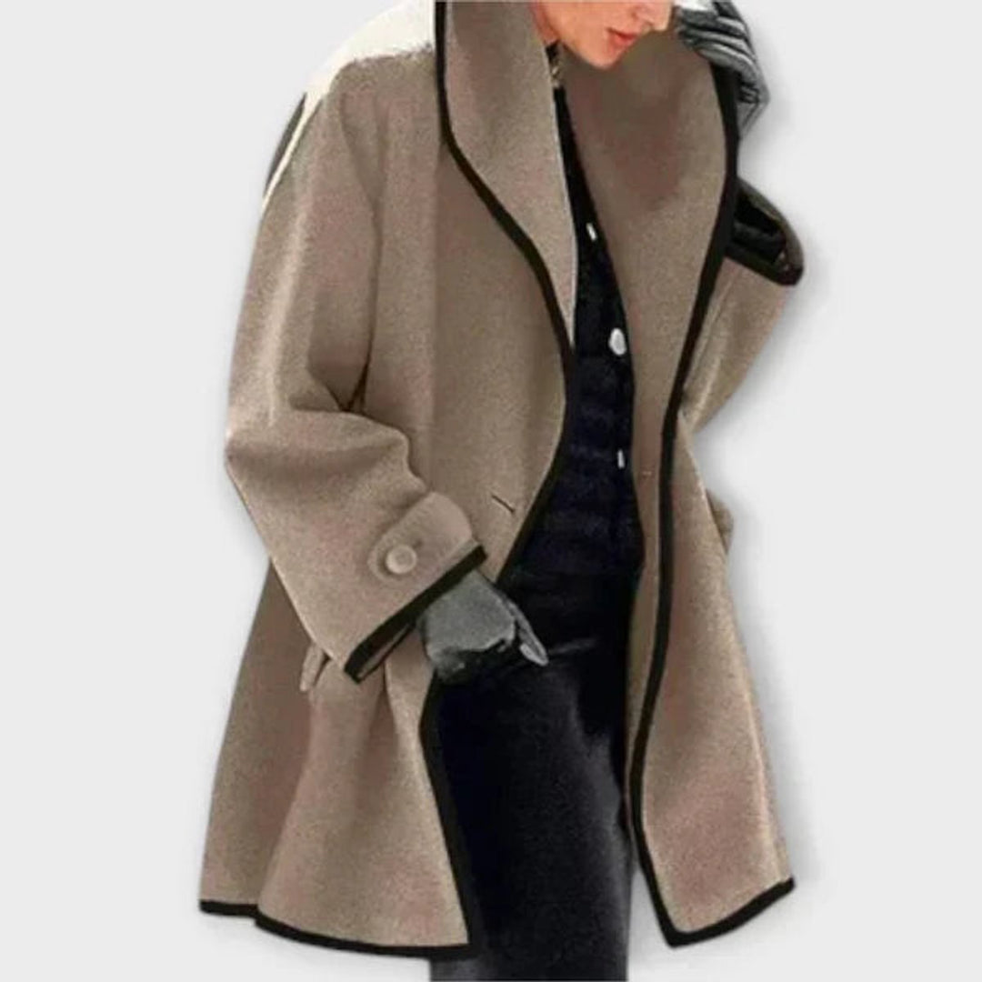 Georgiana | Oversized Coat with Contrast Trim