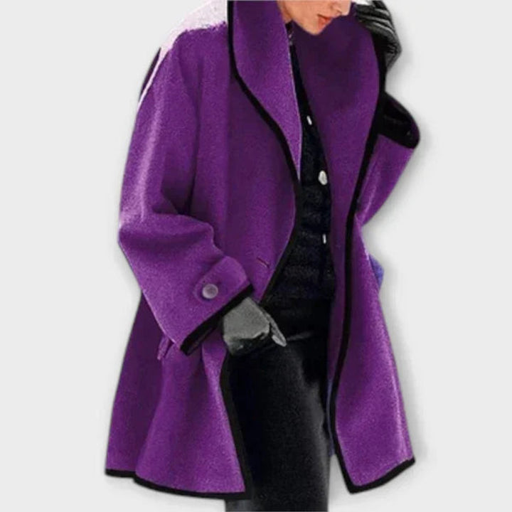 Georgiana | Oversized Coat with Contrast Trim